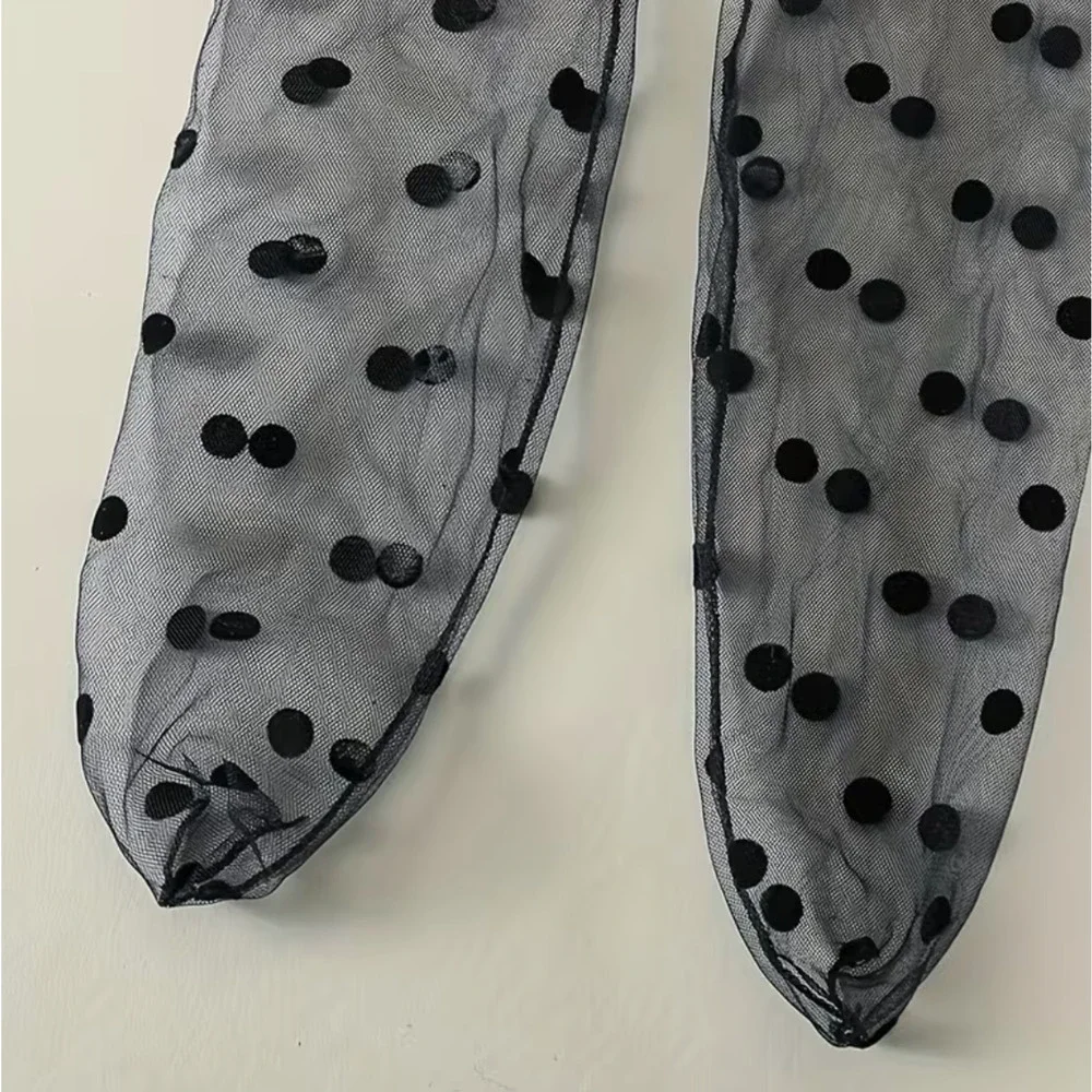 1‎ Pair Women Sheer Ankle Socks Polka Dot Trending Statement Socks Whimsy Fairy